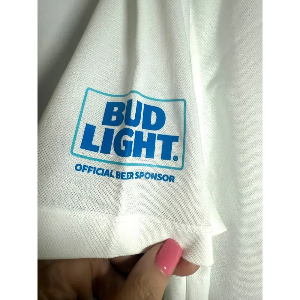 Nike Super Bowl LIV Polo Shirt XL White Bud Light Sponsor Dri-Fit NWT